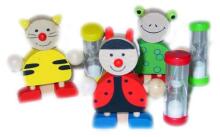 Kids Krafts Art.WD71 Koka paliekamais zobu sukai ar smilšu pulksteņiem