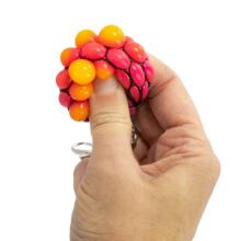 Keycraft Gooey Mesh Keyring Art.NV159 Антистрессовый мягкий силиконовый мячик-брелок c держателем