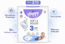 Happy Midi Bērnu autiņbiksītes 3 izmērs no 5-9kg, 16gab.