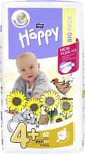 Happy Maxi Plus Big Pack Bērnu autiņbiksītes 4+ izmērs no 9-20kg, 62gab.