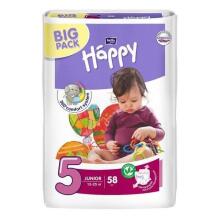 Happy Junior Big Pack Bērnu autiņbiksītes 5 izmērs no 12-25kg, 58gab.