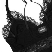 La Bebe™ Nursing Cotton Eva Art.93905 Black Maternity and Nursing Nightgown
