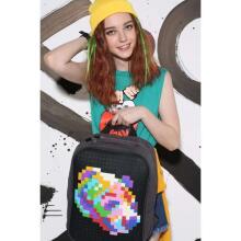 Upixel Canvas Classic Pixel Black Art.WY-A001 Пиксельный рюкзак с ортопедической спинкой