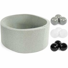 Misioo Light Grey Round Art.3001 Sauss baseins ar bumbiņām(200gab.)