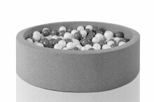 Misioo Dark Grey Round Art.95179 Sauss baseins ar bumbiņām(300gab.)