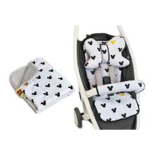 La bebe™ Minky+Cotton Stroller Mat Set Art.95230 Black&White Dots Комплект вкладышей  для коляски с пледиком