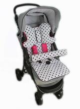 La bebe™ Minky Art.95244 Dots/pink Mīksts ieliktnis ratiņiem