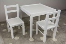 Drewex Set Art.95985 White   Bērnu mēbeles komplekts -Galdiņš un 2 krēsliņi