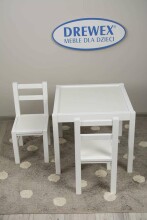 Drewex Set Art.95985 White   Bērnu mēbeles komplekts -Galdiņš un 2 krēsliņi