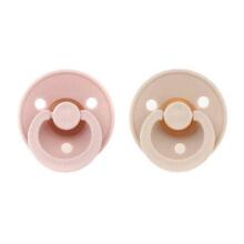 Bibs Colour Vanila/Blush  Art.96748 Пустышка (соска)   из 100% натурального каучука-форма вишенка 6-18 мес.(2 шт.)