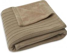 Jollein Cot Pure Knit Art.517-522-67012 Biscuit/Velvet GOTS - Dabīgas kokvilnas plediņš bērniem, 100x150cm