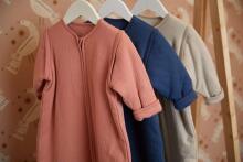 Jollein With Removable Sleeves Art.016-542-66034 Basic Stripe Rosew - спальный мешок с рукавами 110см