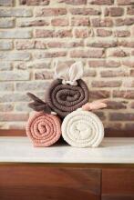 Jollein Cot Spring Knit Art.516-511-66036 Chestnut/Coral Fleece - Adīts pleds 150x100cm