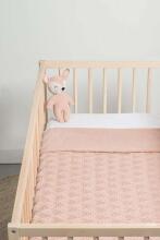 Jollein Cot River Knit Art.517-522-65286 Pale Pink/Coral Fleese - Dabīgas kokvilnas plediņš bērniem, 100x150cm