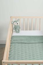 Jollein Cot River Knit Art.517-522-65285 Ash Green/Coral Fleese - Dabīgas kokvilnas plediņš bērniem, 100x150cm