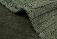 Jollein Cot Pure Knit Art.517-522-67010 Leaf Green/Velvet GOTS - Baby puuvillane sein,100x150sm