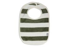 Jollein Bib Stripe Terry GOTS Art.029-566-67001 Leaf Green - Детский слюнявчик фротэ с рукавами