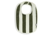 Jollein Bib Stripe Terry GOTS Art.029-566-67001 Leaf Green - Детский слюнявчик фротэ с рукавами