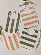 Jollein Bib Stripe Terry GOTS Art.8717329369870 Biscuit - Детский слюнявчик фротэ 2 шт.