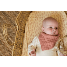 Jollein Bandana Bib Wrinkled Cotton Art.029-868-66042 Rosewood - Детский Хлопковый Слюнявчик - платочек (2 шт.)