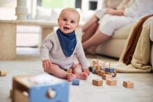 Jollein Bandana Bib Art.029-867-66040 Basic Stripe Jeans Blue - Детский хлопковый слюнявчик/платочек (2 шт.)