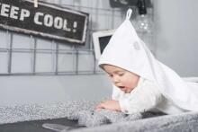 Jollein Bathcape White Art.534-514-00001  Детское Полотенце после купания с капюшоном 75x75см