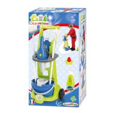 Ecoiffier Art. 8/1769S Игровой набор Тележка для уборки с пылесосом, 8 аксессуаров