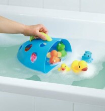 Babyono Art.262 Pink/Grey bērnu vannas rotaļlietu spainītis