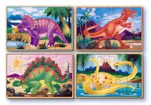 Melissa&Doug Puzzles Box Dinosaur  Art.13791  Деревянный развивающий пазл для малышей в коробочке