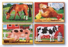 Melissa&Doug Puzzles Box Farm  Art.13793  Деревянный развивающий пазл для малышей в коробочке