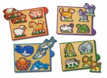 Melissa&Doug  Mini Puzzle Animals  Art.14790 Puidust kujundavad lastele mõeldud mõistatused