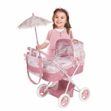 DeCuevas Toys Daniela Art.85021 Leļļu rati ar kulbiņu un lietussargu