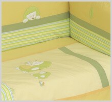NINO-ESPANA  Bērnu gultas veļas kokvilnas komplekts  'Erizo Yellow' - 6+1