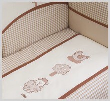 NINO-ESPANA Bērnu gultas veļas kokvilnas komplekts 'Morada Beige' 5+1