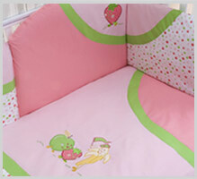 NINO-ESPANA gultas veļa komplekts 'Fruta Pink' 2+1