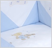 NINO-ESPANA Bernu gultas veljas kokvilnas komplekts 'Baile Blue' 2+1