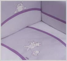NINO-ESPANA  Bērnu gultas veļas kokvilnas komplekts  'Paseo Violet' 5+1