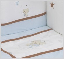 NINO-ESPANA Gatito Blue Sheeps Bed bumper 180 cm