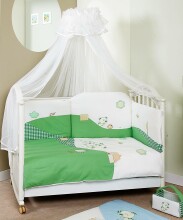 FERETTI - Bērnu gultas kokvilnas veļas komplekts 'Dogs Green Prestige' DUETTO 2