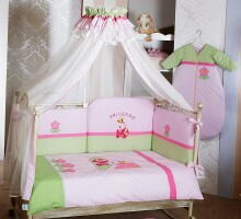 FERETTI -  'Princess Pink Premium'Sheeps Bed bumper 180 cm