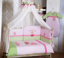 FERETTI Princess Pink Premium -  Бортик-охранка для детской кроватки 180 cm
