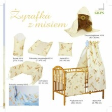 Cotton bed linen set from 4 parts Giraffe with bear K014 / K015