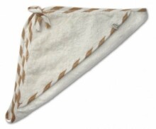 	Hooded Towel organic, Fox Fibre Stripe trim, snaps 75x75 cm
