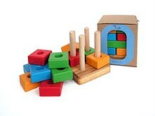 Eco Toys Art.30015  Developing wooden  pyramid -Tower from cubes