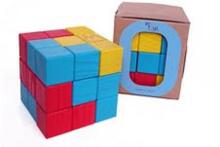 Eco Toys Art.40011 Развивающие деревянные кубики-Маленький мыслитель