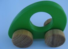 „Eco Toys Art.12003“ vaikų žaislinis žalias automobilis iš medžio