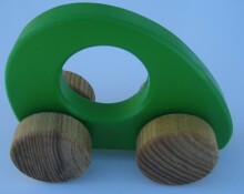 „Eco Toys Art.12003“ vaikų žaislinis žalias automobilis iš medžio