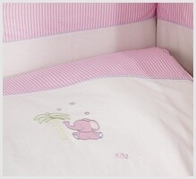 NINO-ESPANA  Bērnu gultas veļas kokvilnas komplekts 'Elefante Pink' 6bb