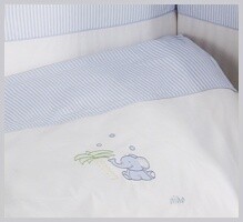 NINO-ESPANA Bernu gultas veljas kokvilnas komplekts 'Elefante Blue' 3