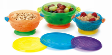 Munchkin Stay put toddler suction bowl Bērnu šķivis ar gumijas piesūkni un vāciņu
